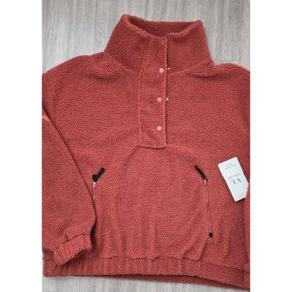 Vital Life Sport Sherpa Pullover Women 3XL Half Snap Fleece Pockets NWT - Picture 6 of 13